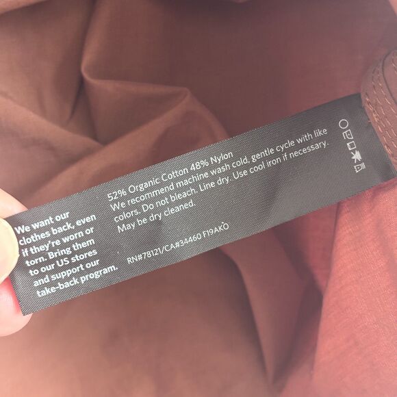 Eileen Fisher Light Organic Cotton Nylon Jacket Womens L Brown Hooded Full Zip - Picture 7 of 10